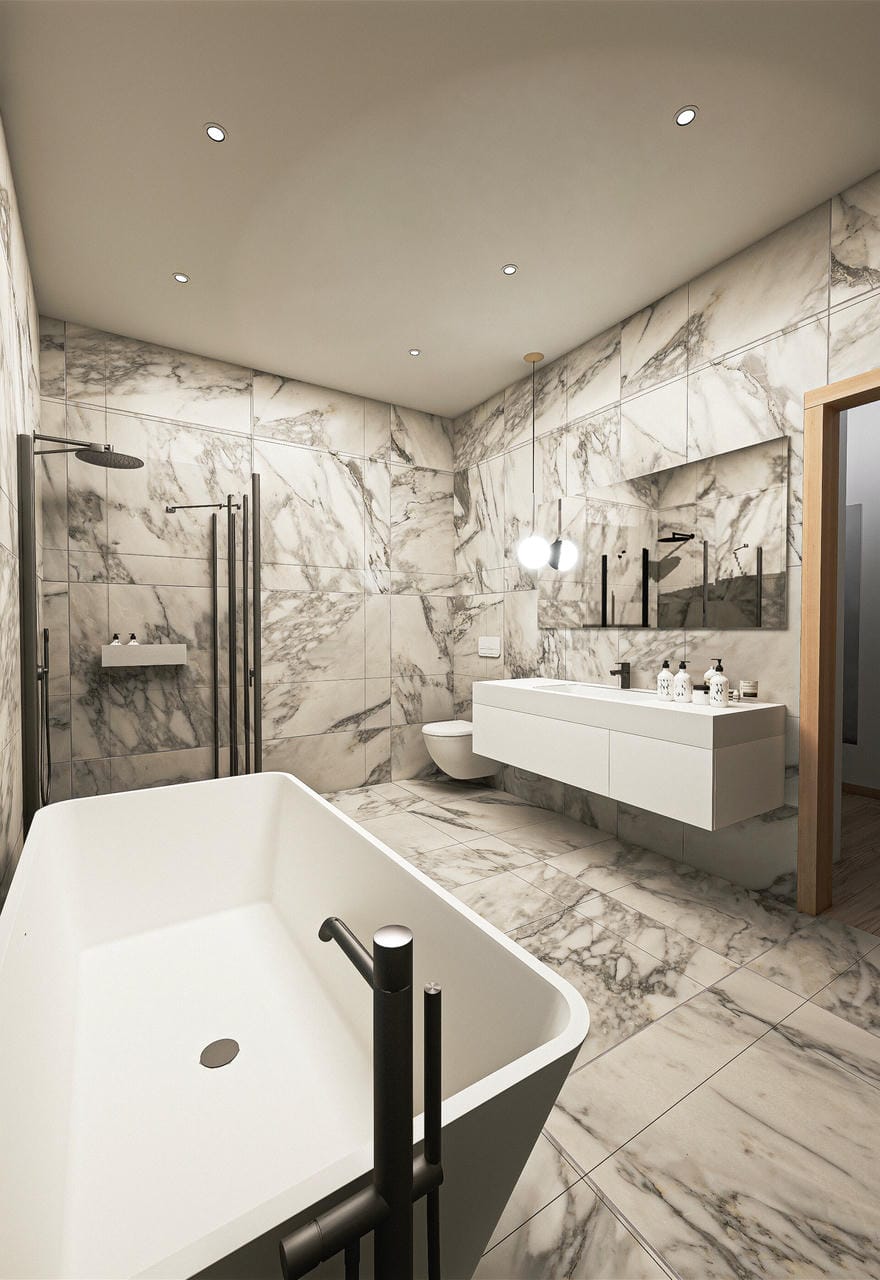 Casa Aria exterior dusk render
