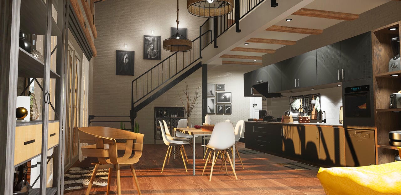 Triplex Villa interior render